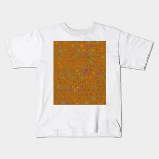 Petroglyph Sun Print, faded pattern on copper brown rust dark orange Kids T-Shirt